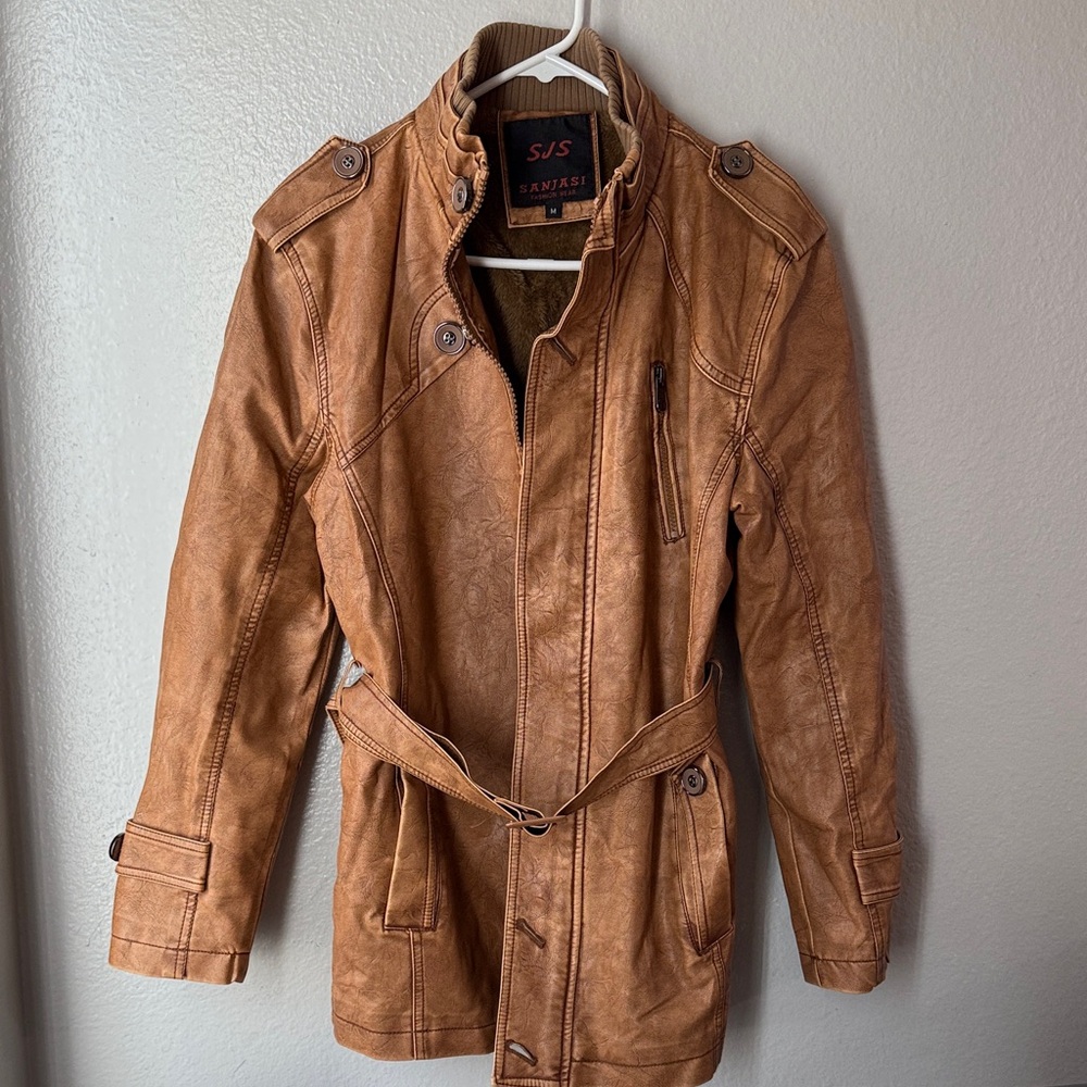 SJS Men's Brown Military Jacket